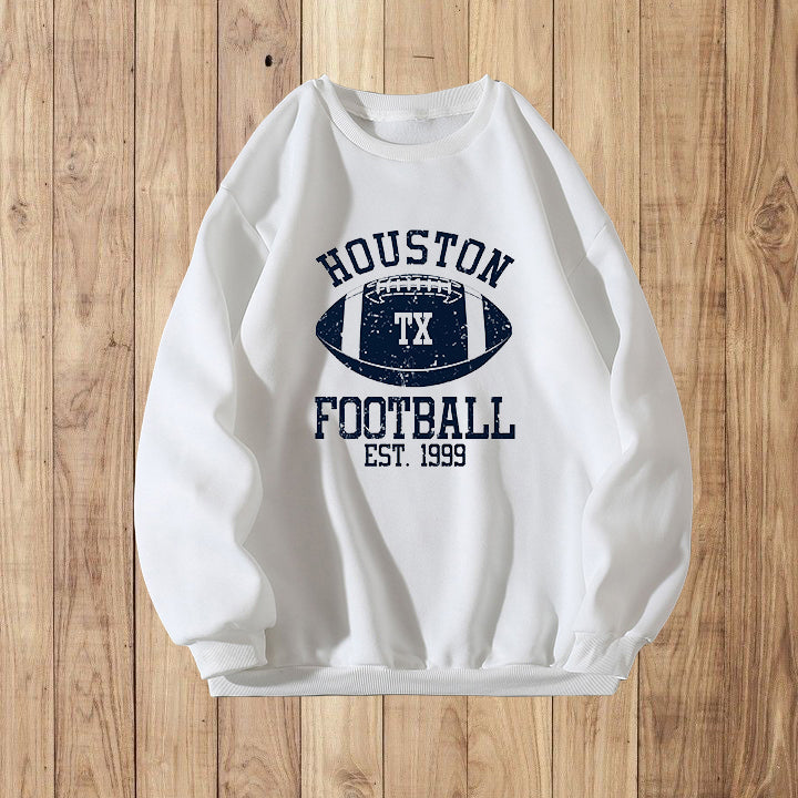 Texas Football Print Men's Crew Neck Sweatshirt