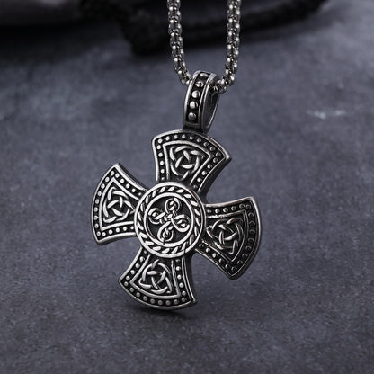 Celtic Cross Stainless Steel Pendant Necklace