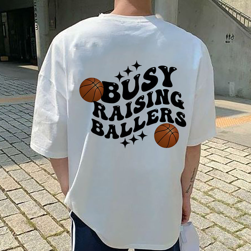 Basketball and Letter Print Men's Trendy T-shirt Big & Tall
