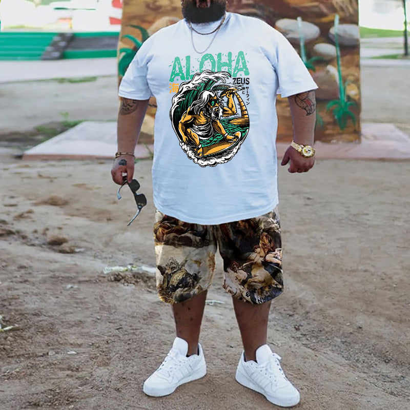 Surfing Zeus Aloha Spirit Men's T-shirt Big & Tall