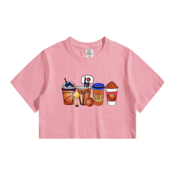 Basketball Drink Lady's Crop Tee