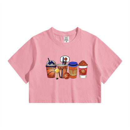 Basketball Drink Lady's Crop Tee