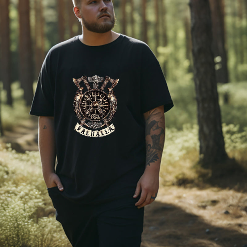 Norse Mythology Valhalla Warrior's Crest Tee Big & Tall