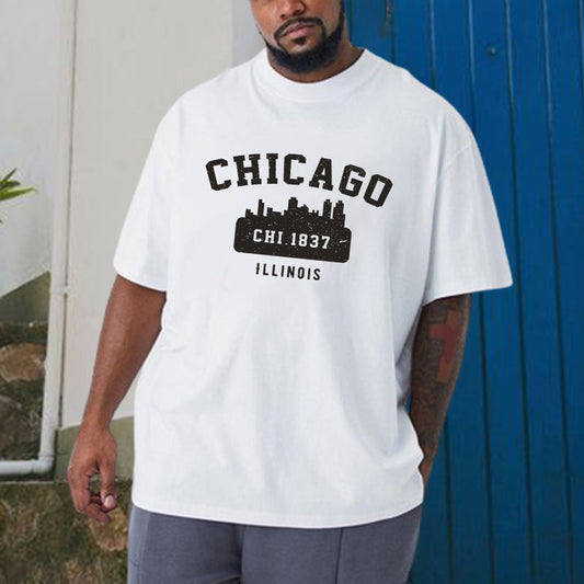 Chicago 1837 Men's White T-shirt Big & Tall