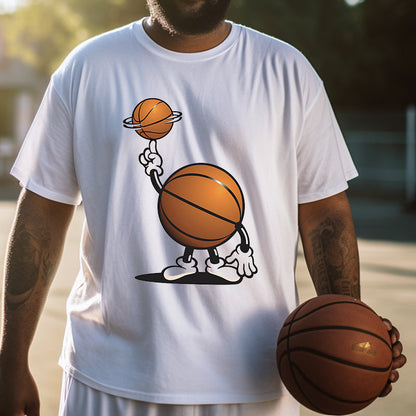 Men's Funny Basketball Character Print Big & Tall T-shirt