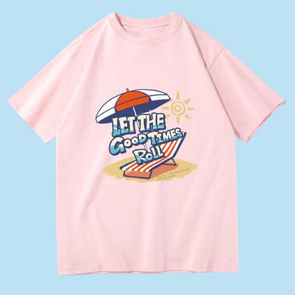 Men's Beach Chair and Sun Umbrella Print Cotton Tee