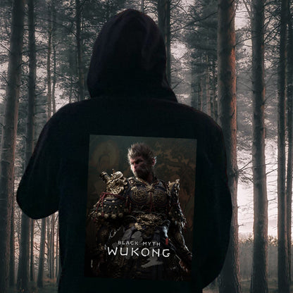 Men's Black Myth Wukong Games Print Fleeced Hoodie