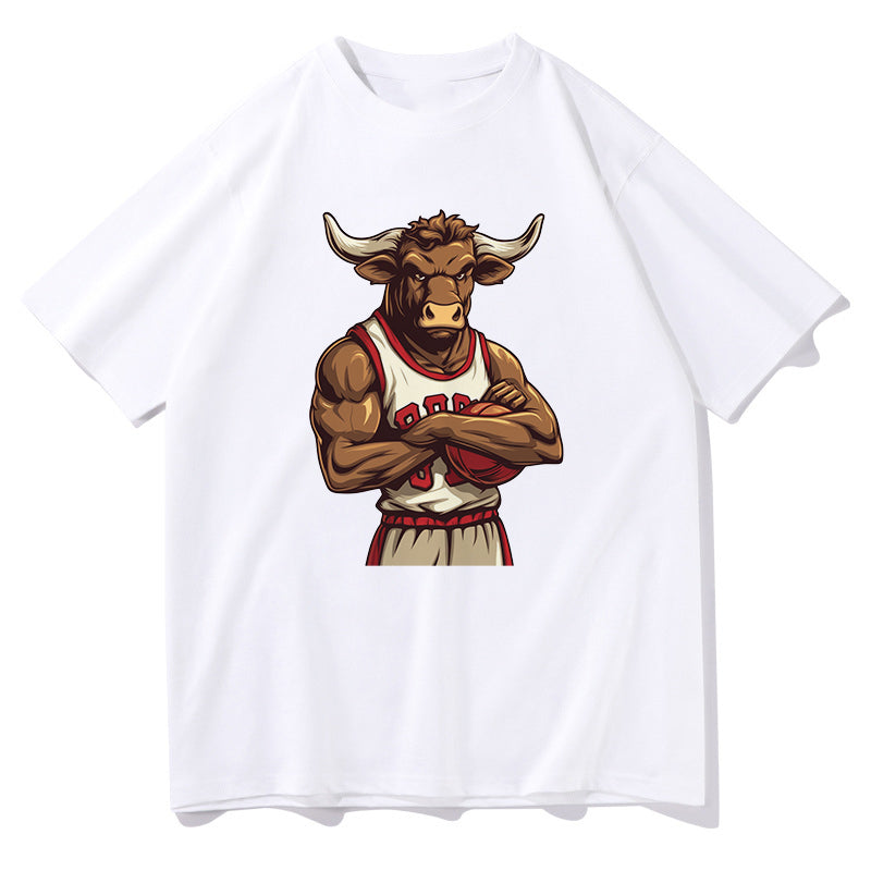 Slam Dunk Bull Basketball Player Print Big & Tall T-Shirt
