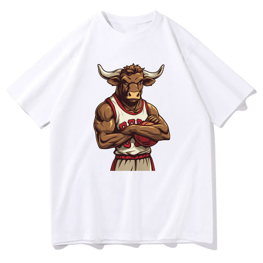 Slam Dunk Bull Basketball Player Print Big & Tall T-Shirt
