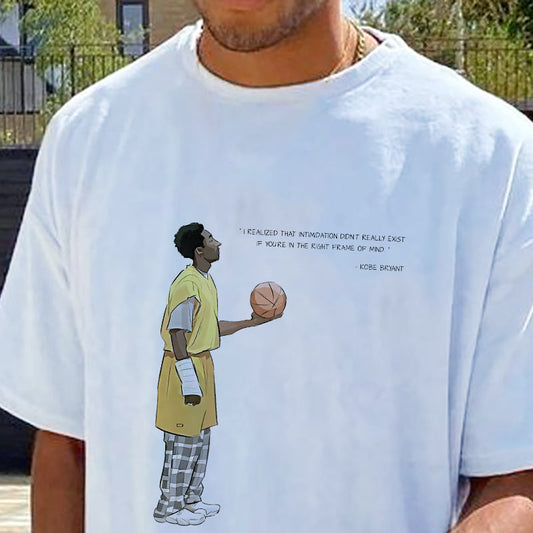 Motivational Quote Kobe Bryant Cartoon Print Big & Tall Fan Tee