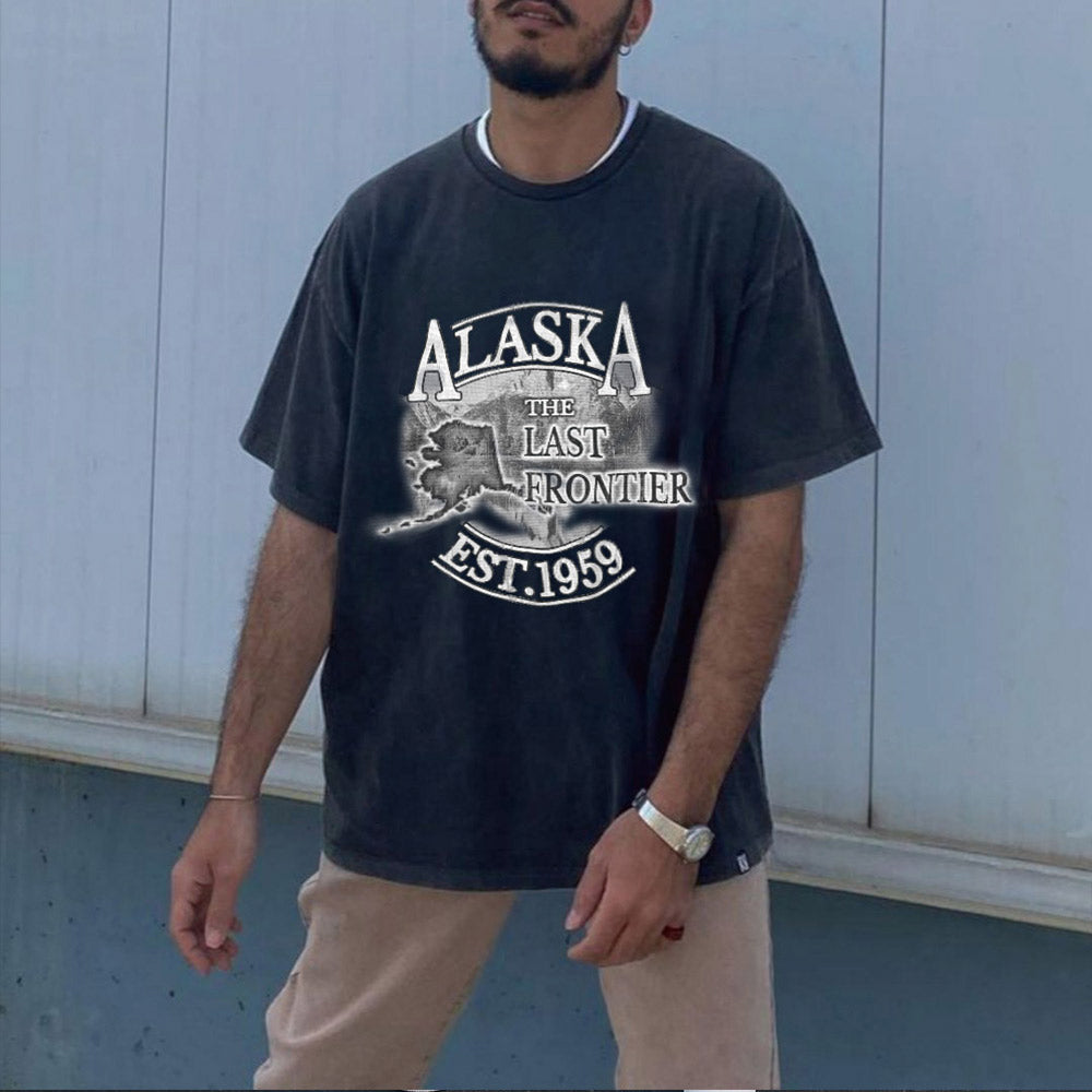 Alaska Alphabet Graphic Print Men's T-Shirt Big & Tall