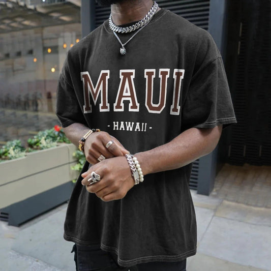 MAUI Hawaii Tropical Paradise Men's Printed T-Shirt Big & Tall