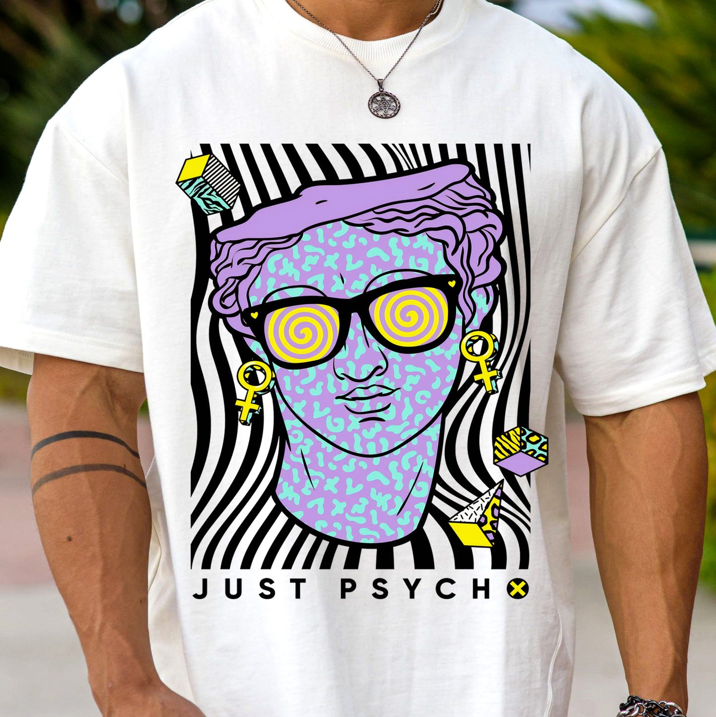 Abstract Personality Men's Graphic White T-shirt