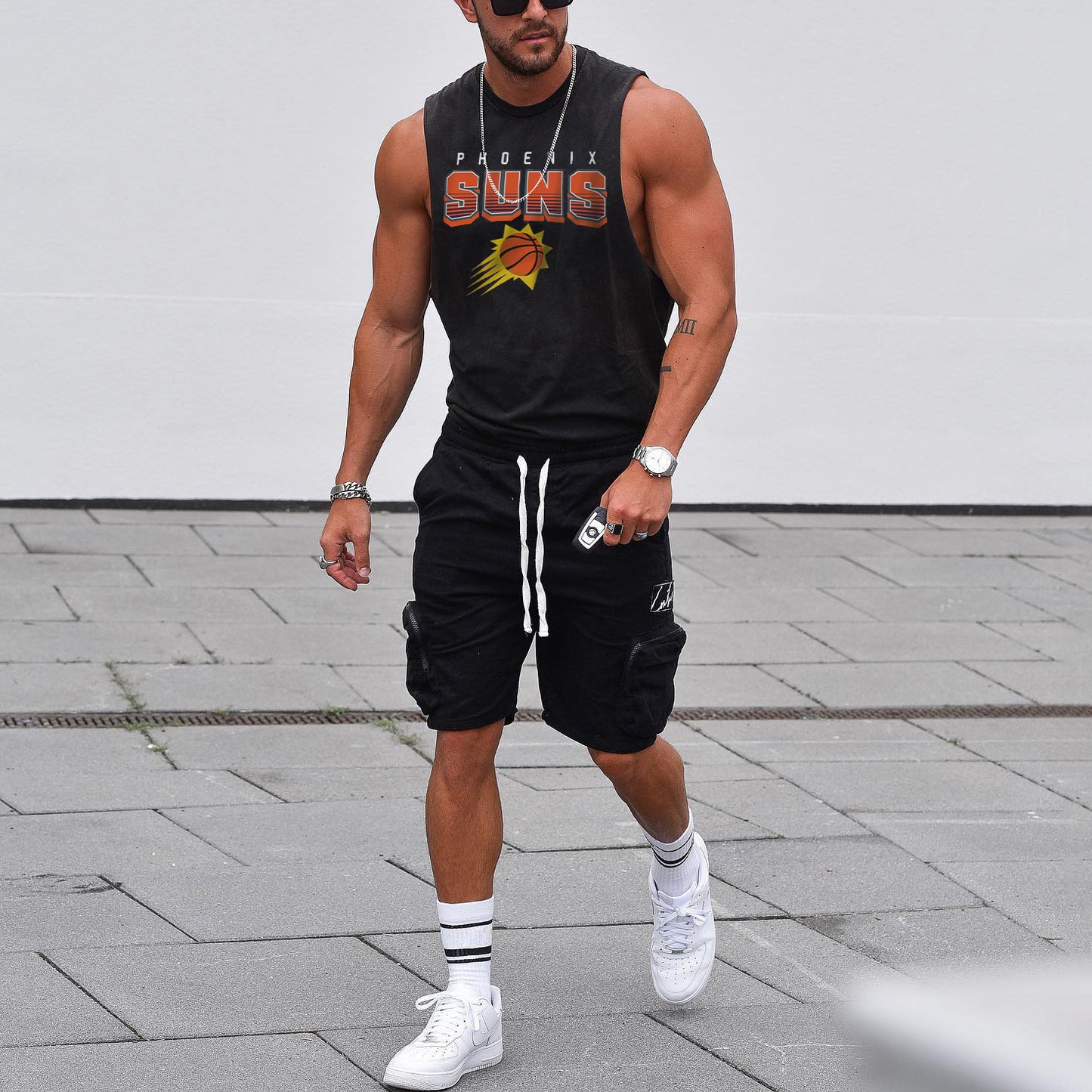 Phoenix Suns Basketball Men's Streetwear Tank Tops-B