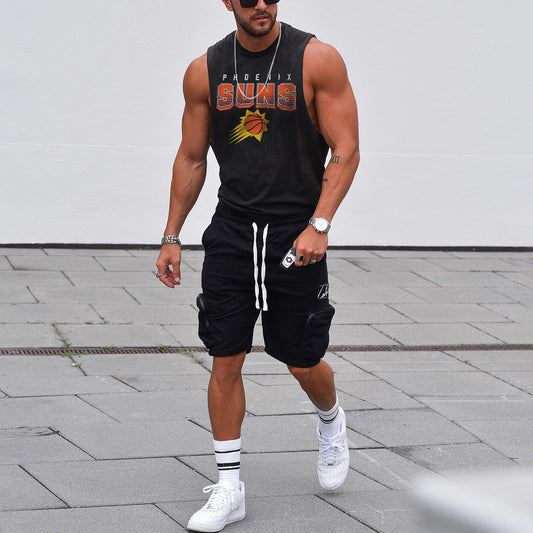 Phoenix Suns Basketball Men's Streetwear Tank Tops-B