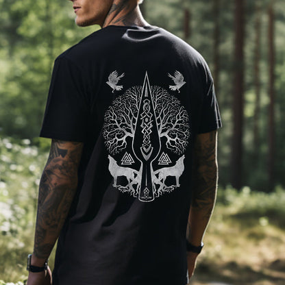 Life of Tree Yggdrasil Retro Viking Culture Graphic T-shirt Big & Tall