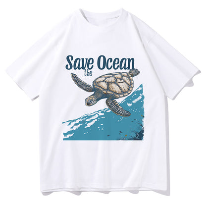 Men's Sea Turtle Ocean Conservation-Themed Printed T-shirts