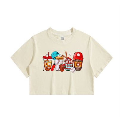 Baseball Drink Lady's Crop Tee