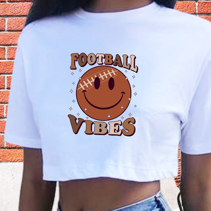 Football Vibes Ladies Crop Tee