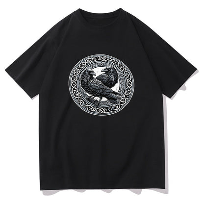 Odin's Ravens Viking Illustration Print Men's T-shirt Big & Tall