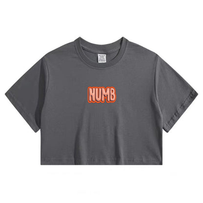 NUMB Letter Print Lady's Crop Tee