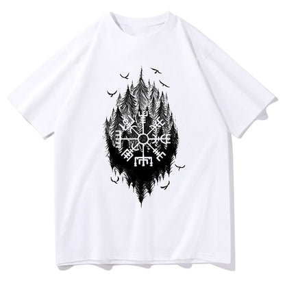 Viking Runes and Eagles Print  Men's T-shirt Big & Tall
