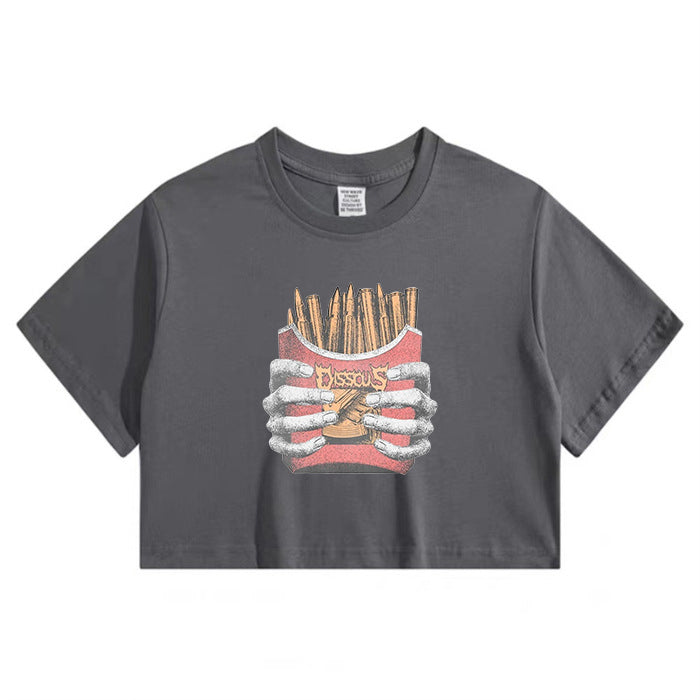 Creative Paintbrush Lady's Crop Tee
