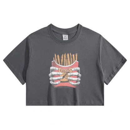Creative Paintbrush Lady's Crop Tee