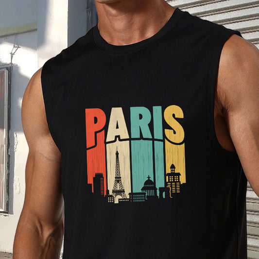 Paris Citycapes Men's Cotton Tank Top