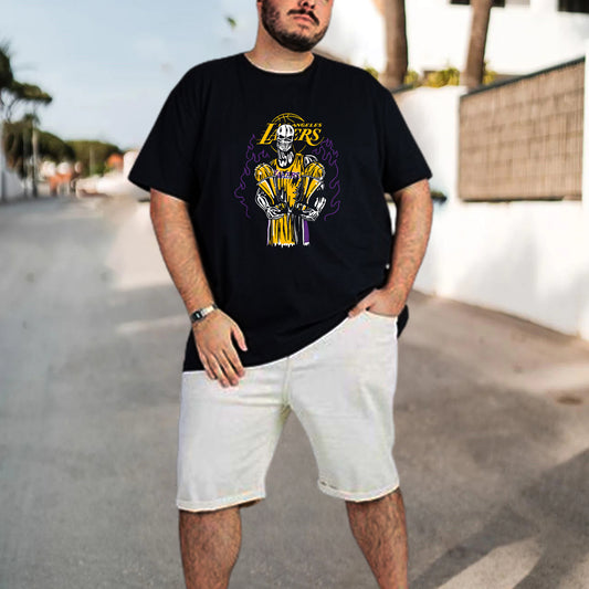 Men's Los Angeles Lakers Skull Printed T-Shirts