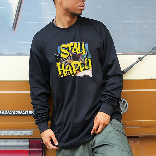 Stay Happy Men's Long Sleeve T-shirt-A