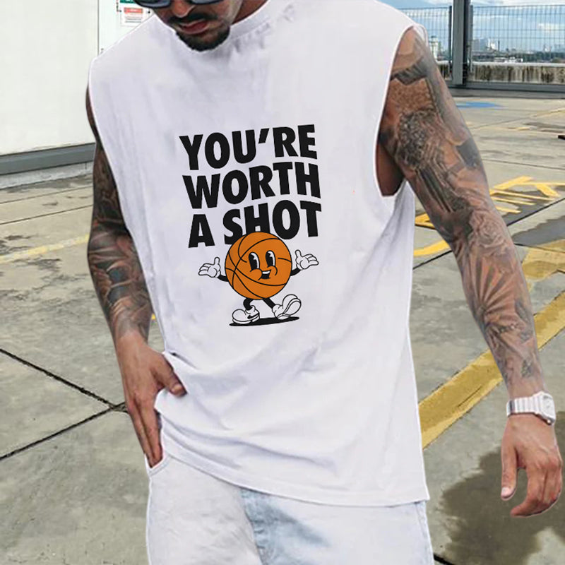 Basketball Lover Worth a Shot Men's Inspirational Tank Top