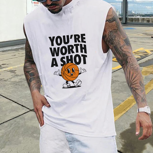 Basketball Lover Worth a Shot Men's Inspirational Tank Top