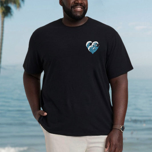Ride the Waves Surfing Dog Printed Men's T-shirt Big & Tall