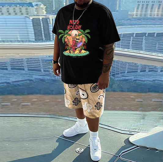 Skeleton Beach Holiday Men's Oversize Tee Big & Tall
