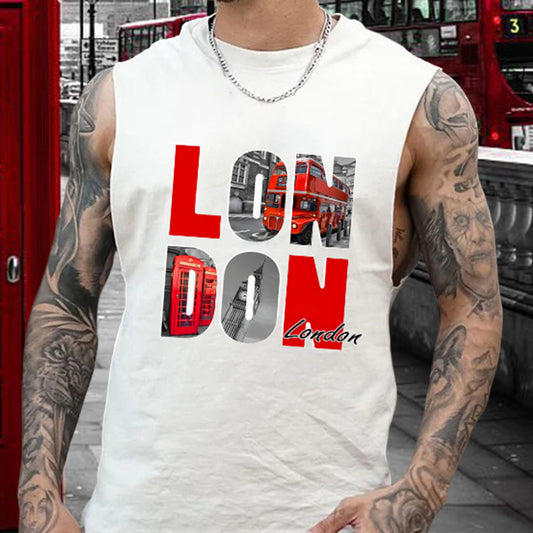 Men's London City Print Tank Top