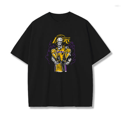 Men's Los Angeles Lakers Skull Printed T-Shirts