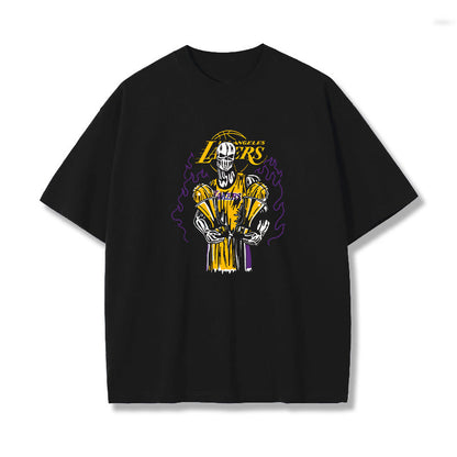 Men's Los Angeles Lakers Skull Printed T-Shirts Big & Tall