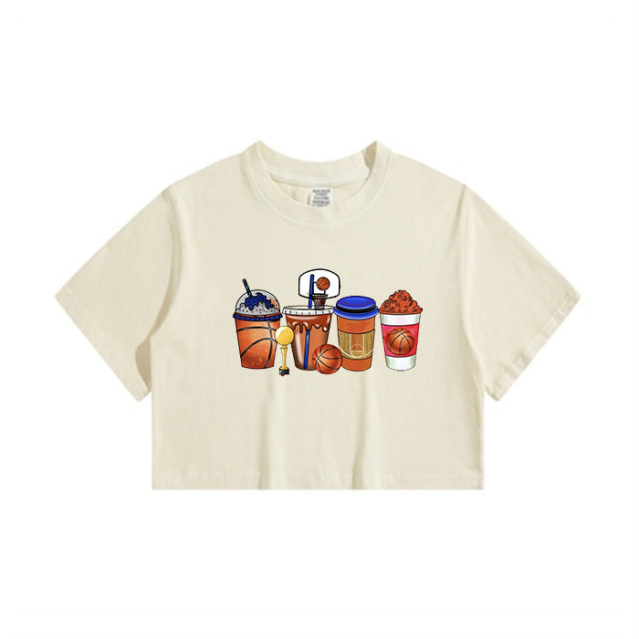 Basketball Drink Lady's Crop Tee