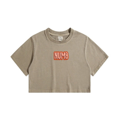 NUMB Letter Print Lady's Crop Tee