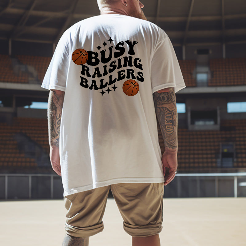 Basketball and Letter Print Men's Trendy T-shirt Big & Tall