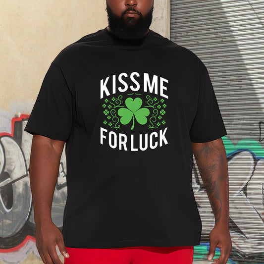 Irish Lucky Kiss Four-Leaf Clover Romance Tee Big & Tall