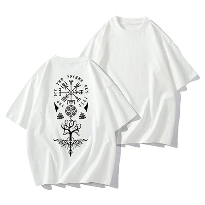 Nordic Symbols Viking Runes and Valknut Print T-Shirt