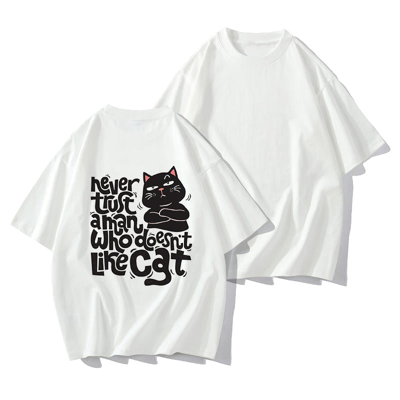 Funny Cat Lovers Print Lady's Oversized Tee