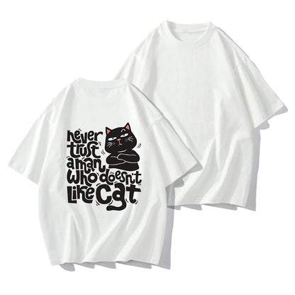 Funny Cat Lovers Print Lady's Oversized Tee