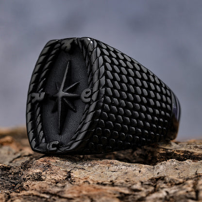 Viking Compass Stainless Steel Ring
