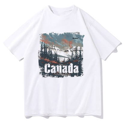 Canada Forest and Mountains Men's Cotton Tee Big & Tall