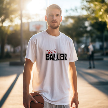 Basketball-inspired True Baller Letter Print Big & Tall Tee