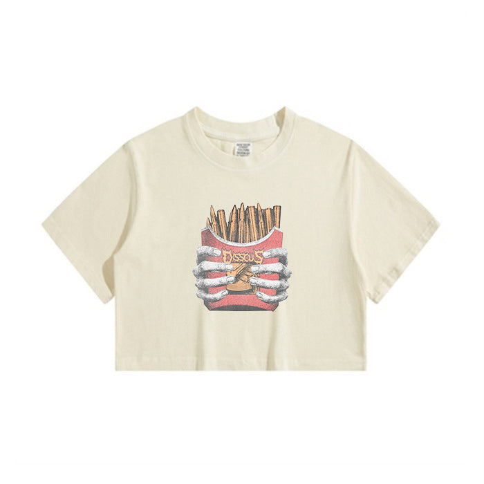 Creative Paintbrush Lady's Crop Tee