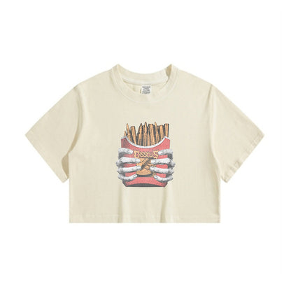 Creative Paintbrush Lady's Crop Tee